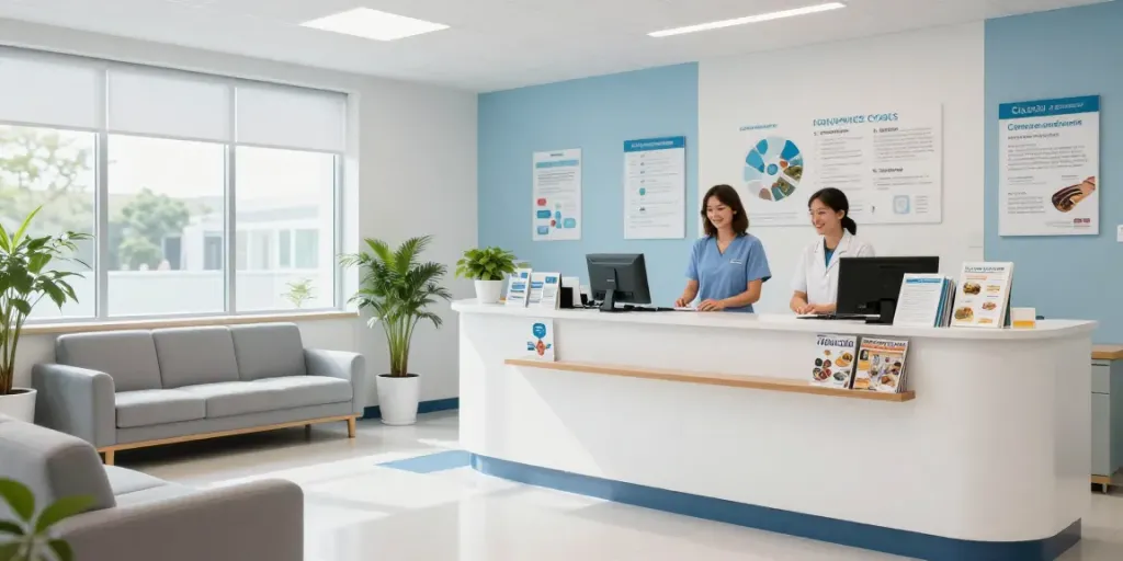 Modern healthcare setting focusing on patient care with trust-building elements, enhancing link gacor integration.