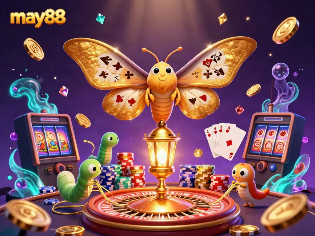 Experience may88's vibrant casino world with animated games and rich rewards.