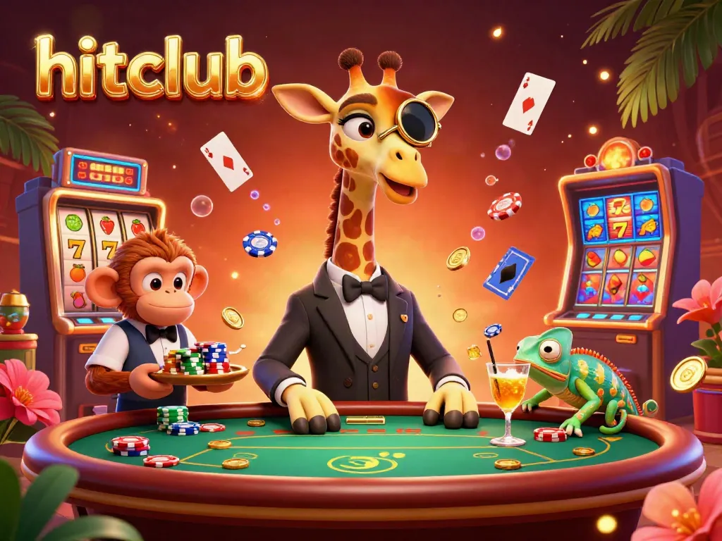 Experience thrilling gameplay at hitclub with a vibrant scene of a giraffe at a VIP poker table.