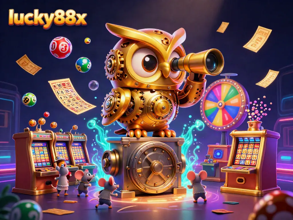 Experience thrilling luck with lucky88x at a vibrant casino scene filled with lottery elements.