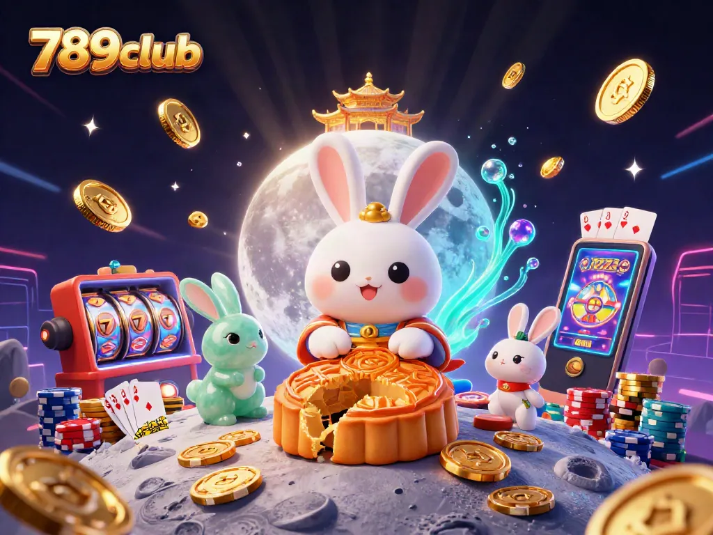 Experience the excitement of winning with 789club in a vibrant 3D casino scene filled with luck.