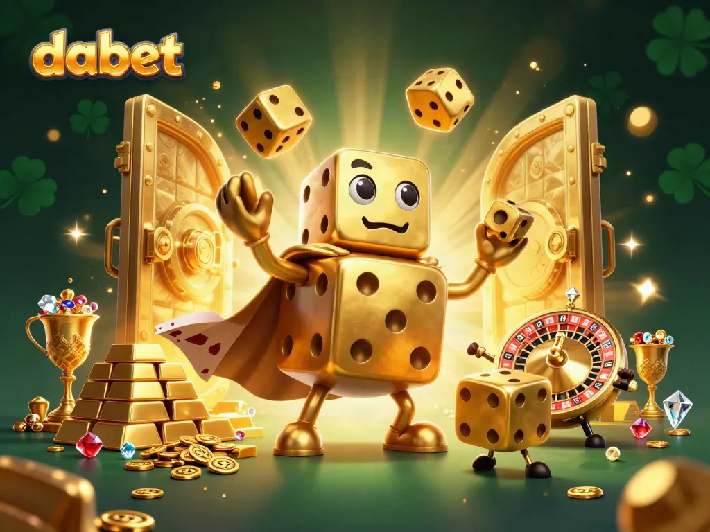 Experience the thrill of dabet with this vibrant illustration showcasing dynamic casino elements.