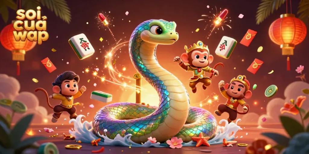Playfully explore soi cầu wap using vibrant colorful characters in a dynamic lottery-themed scene.