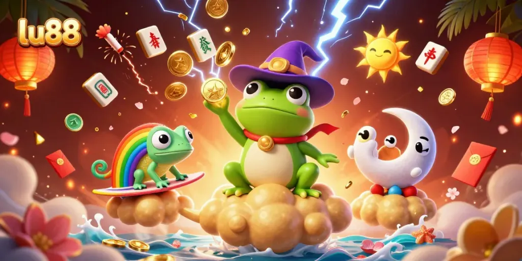 Experience thrilling moments at lu88 with vibrant characters and rich casino elements in a dynamic storm.