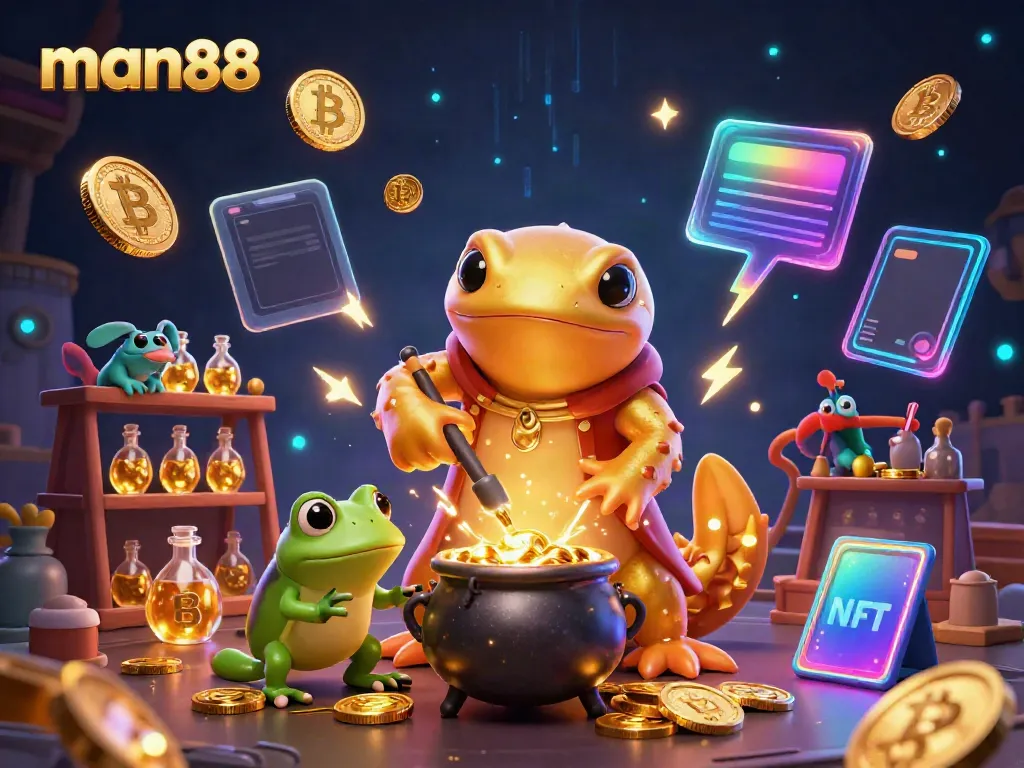 Experience the magic of man88 as the golden salamander transforms materials into treasure in a vivid casino setting.