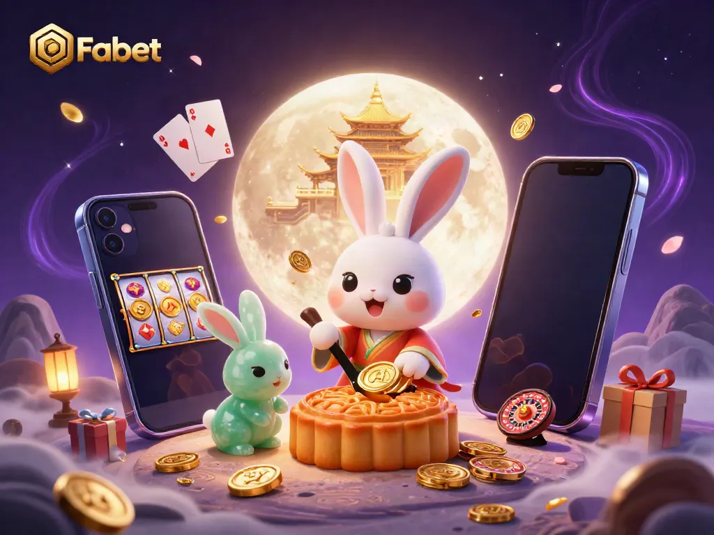 Engage with Fabet's casino world through a vibrant, animated 3D representation showcasing playful characters and casino elements.