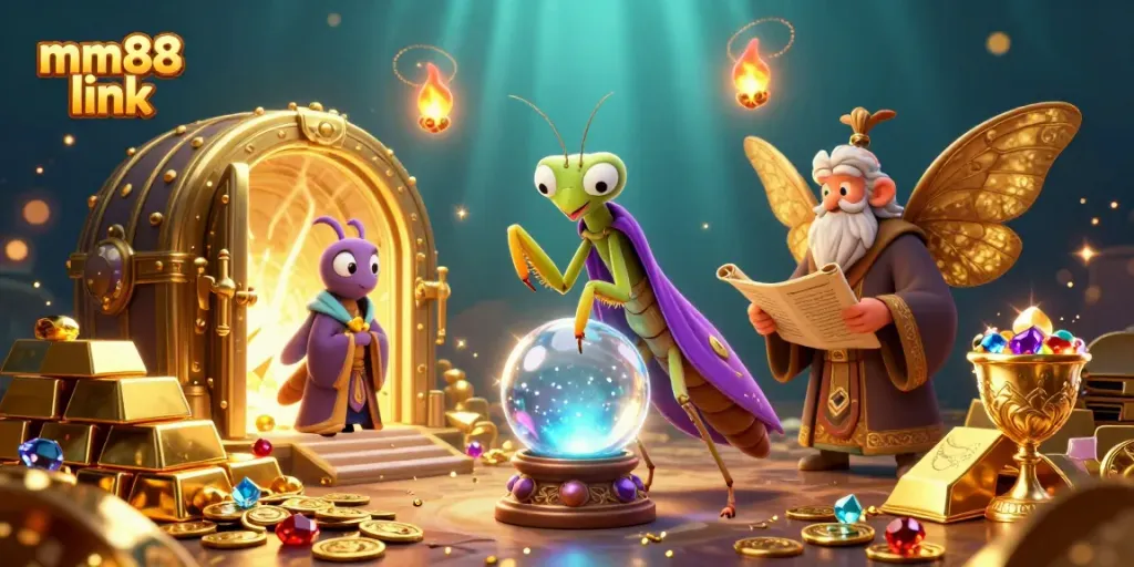 Experience excitement at MM88 link with colorful cartoon casino elements and vibrant treasures.