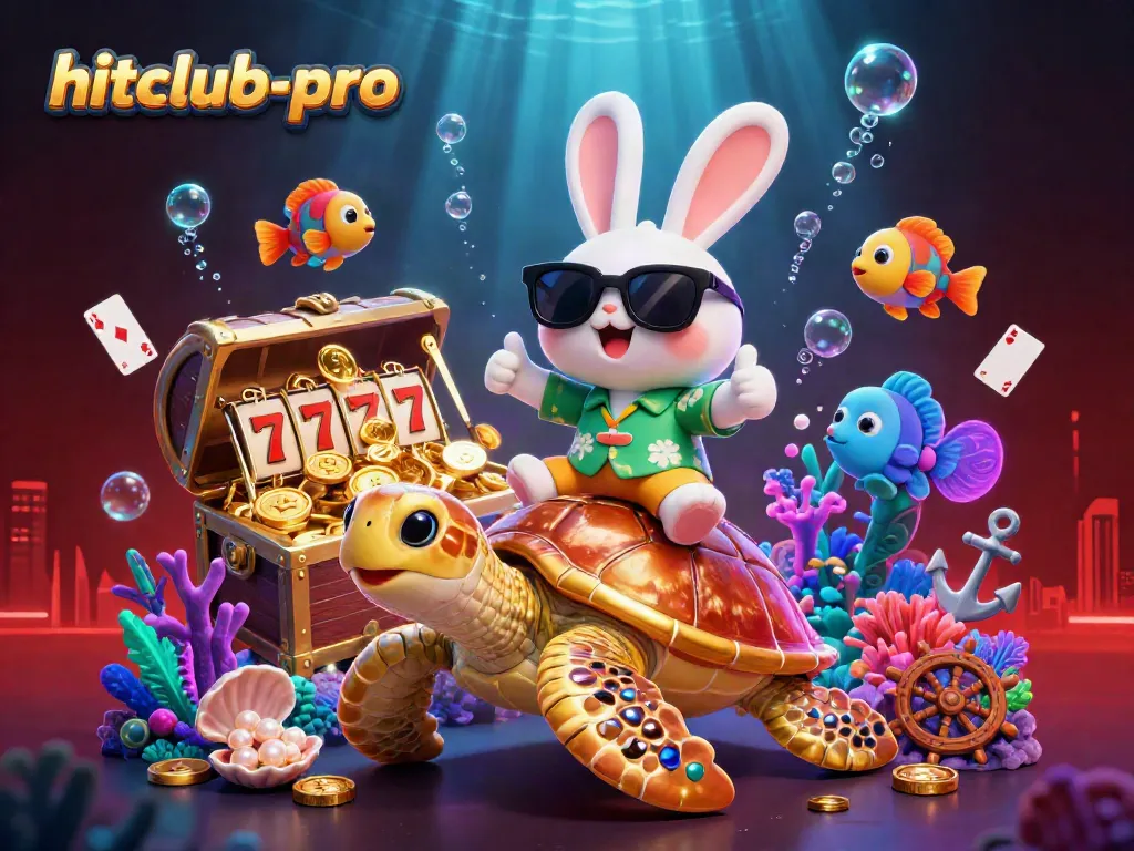 Play and win with hitclub-pro's engaging slot games in a colorful, vibrant underwater scene.