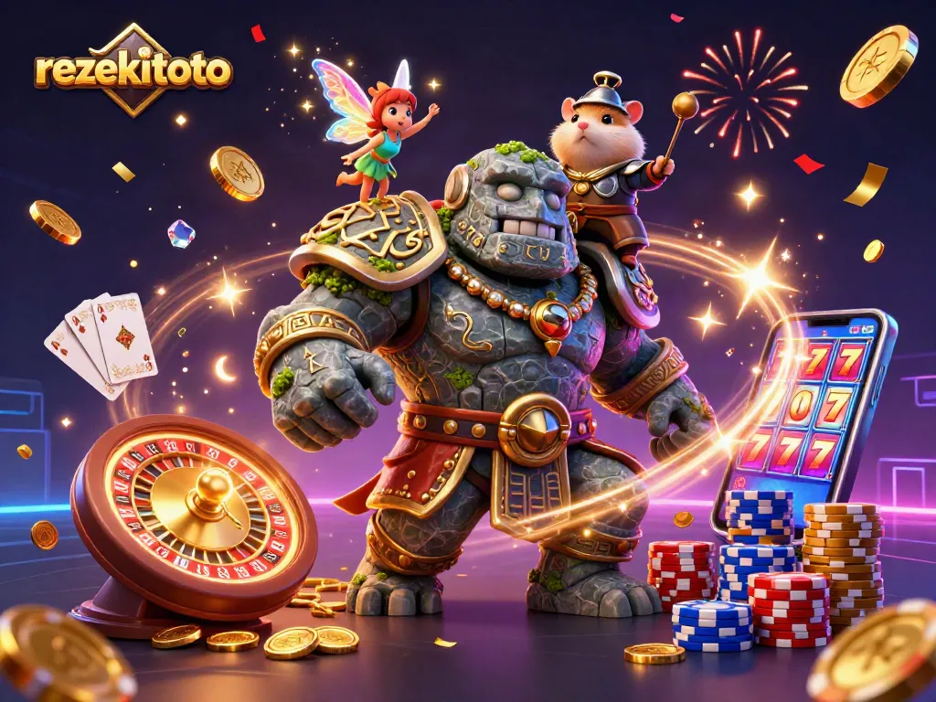 Spin and win with rezekitoto's magical gaming adventure featuring enchanting characters!